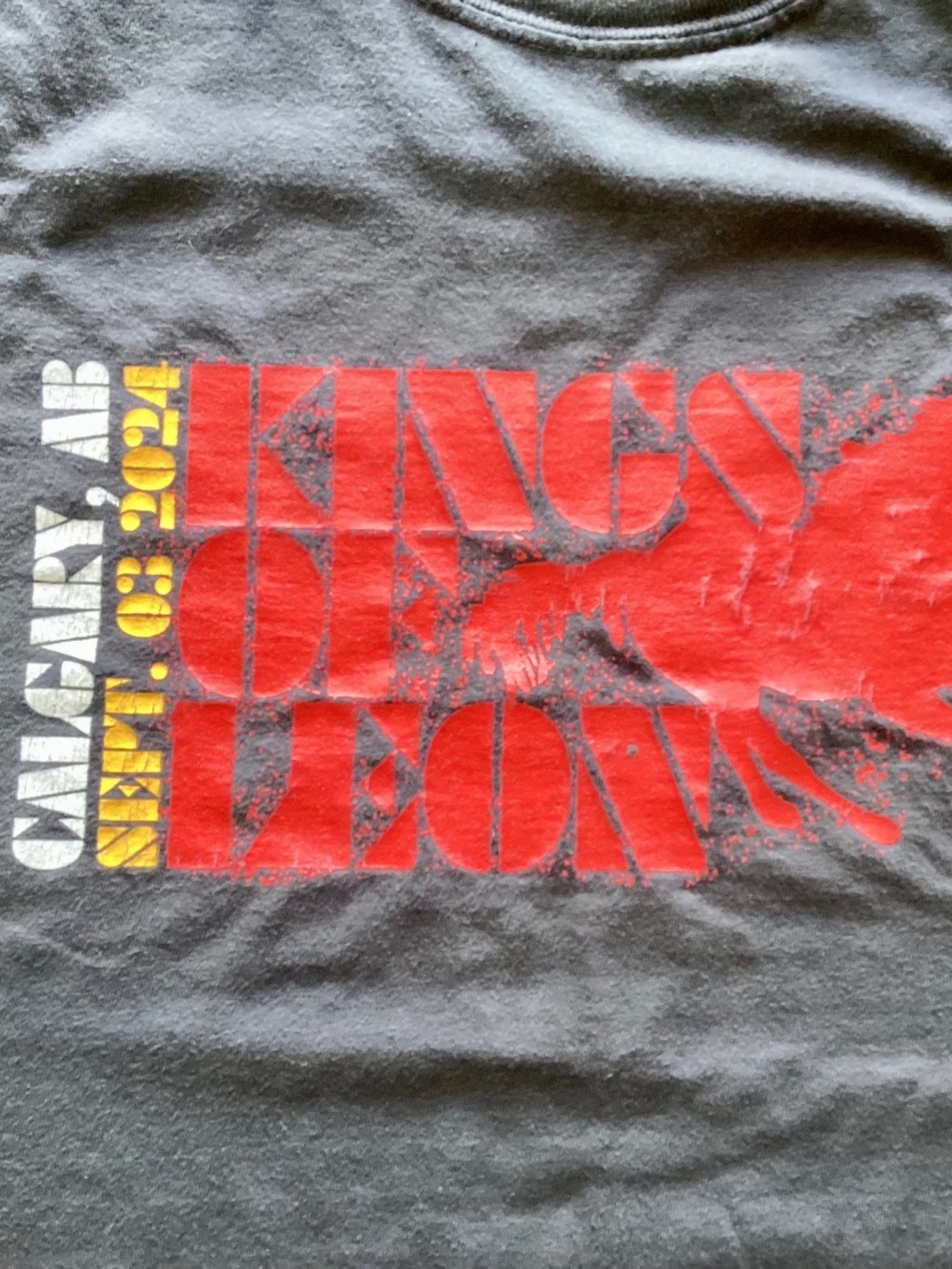 Kings of Leon concert shirt from Calgary tour night